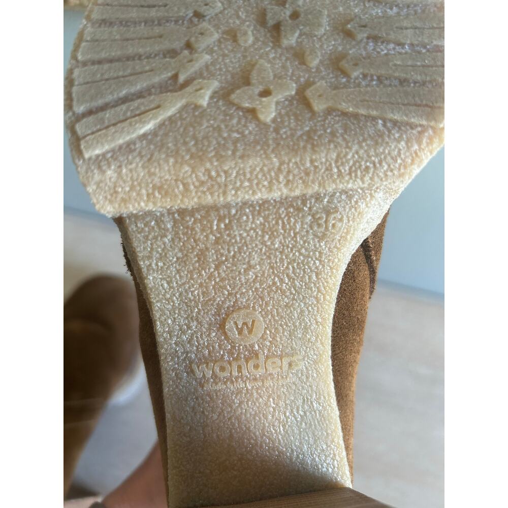 Wonders Y2K inspired brown suede platform boots, BoHo block, heel size 36 - Picture 6 of 10